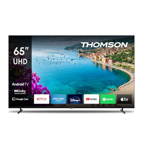 Thomson – 65 Zoll (165 cm) Ultra HD – Smart Android – WLAN, Triple-Tuner, USB, HDMI, DVB-C/S2/T2, AV IN, CI+, A+ Panel – 65UA5S13 – 2025 von Thomson