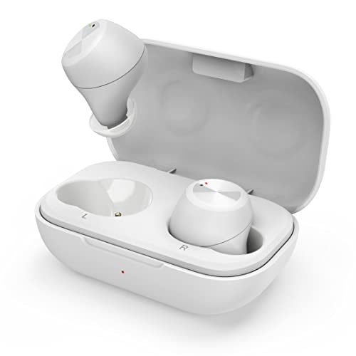 Thomson Bluetooth Kopfhörer (True Wireless In Ear Kopfhörer mit Mikrofon, Earbuds mit Ladestation, leichte kabellose Kopfhörer mit Sprachassistent und Touch Control, IPX4, Bluetooth 5.0), Weiß von Thomson