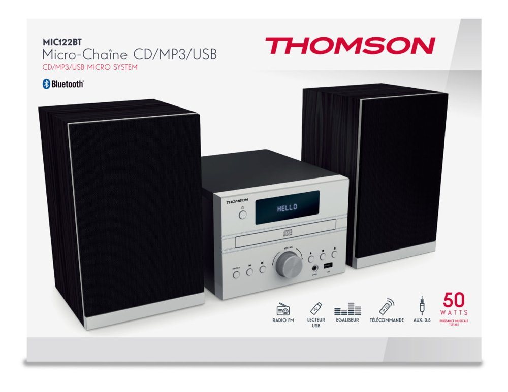 Thomson Bluetooth MIC122BT USB MP3 FM Radio AUX-IN silber TH361285 Kompaktanlage Thomson Bluetooth MIC122BT USB MP3 FM Radio AUX-IN silber TH361285 Kompaktanlage von Thomson