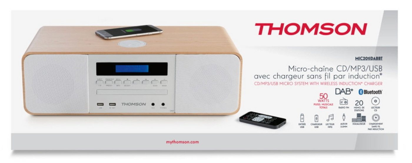 Thomson Bluetooth MIC201IDABBT USB MP3 Qi-Charger DAB+ Holz weiß TH371697 Kompaktanlage Thomson Bluetooth MIC201IDABBT USB MP3 Qi-Charger DAB+ Holz weiß TH371697 Kompaktanlage von Thomson