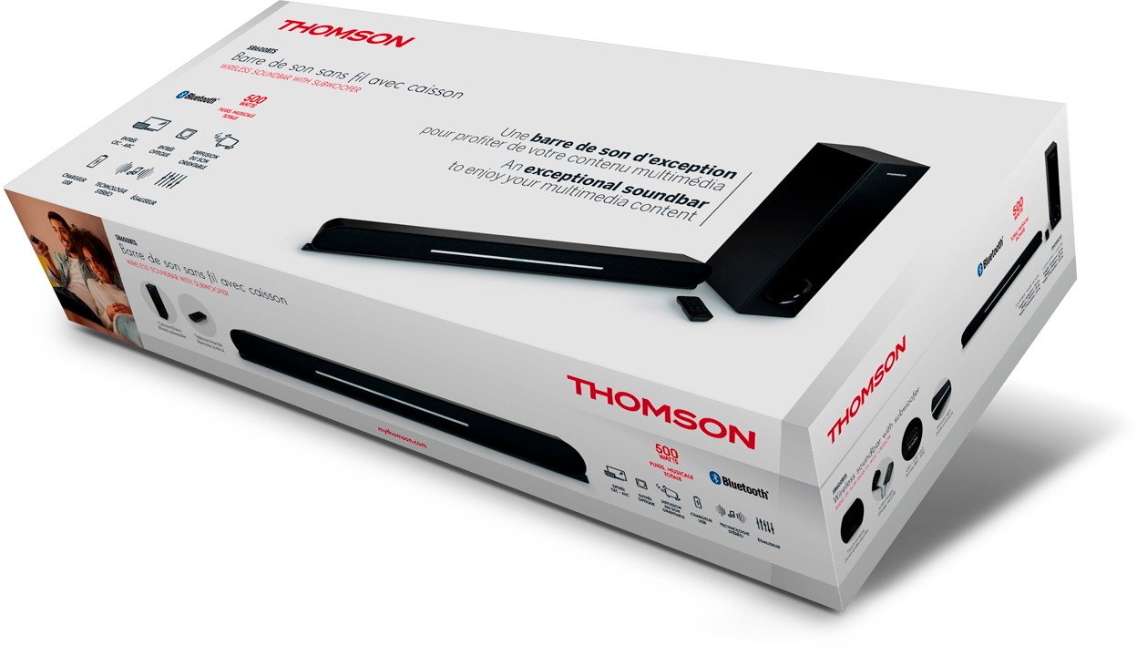 Thomson Bluetooth Soundbar SB600BTS Soundsystem Subwoofer schwarz TH387803 Stereoanlage von Thomson