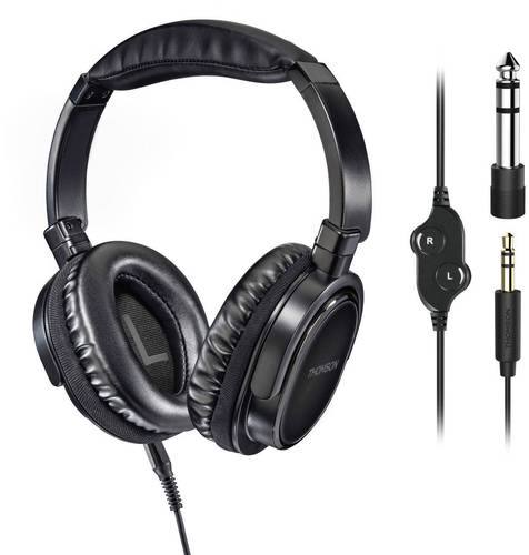 Thomson HED4508 HQ TV Over Ear Kopfhörer kabelgebunden Schwarz Headset, Lautstärkeregelung, Schwen von Thomson