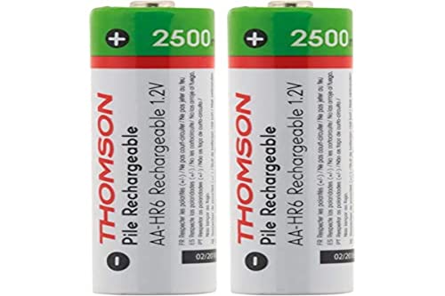 Thomson HR06 AA wiederaufladbare Batterien, 2500 mAh, 2 Stück von Thomson