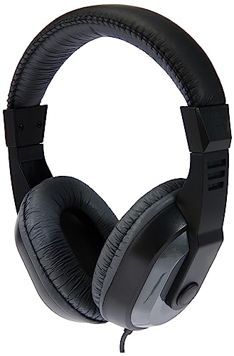 Thomson Over Ear Kopfhörer (Headphones mit vergoldetem Klinkenstecker 3,5mm, Passive Geräuschunterdrückung durch geschlossene Bauweise, gepolstert, verstellbar, für Handy, Tablet, Laptop, PC) schwarz von Thomson