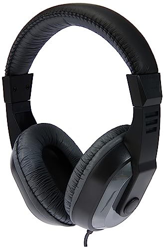 Thomson Over-Ear Kopfhörer mit Kabel (Kabelgebundenes Headset mit 3,5mm Klinkenanschluss, gepolstete Over Ear Headphones, 120cm Kabellänge) Grau/ Schwarz von Thomson