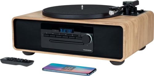 Thomson Stereo-Mikrofon, Bluetooth 5.0, CD-Player, integrierter Plattenspieler (MIC300TT) von Thomson