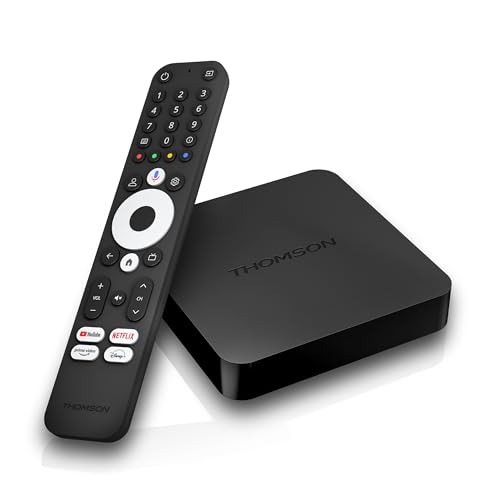 Thomson Streaming Box 240G, 4K UHD,Google Voice Control,WiFi, (Netflix, Prime Video, YouTube, Disney+, Canal+, Spotify, DAZN), Chromecast Built-in von Thomson