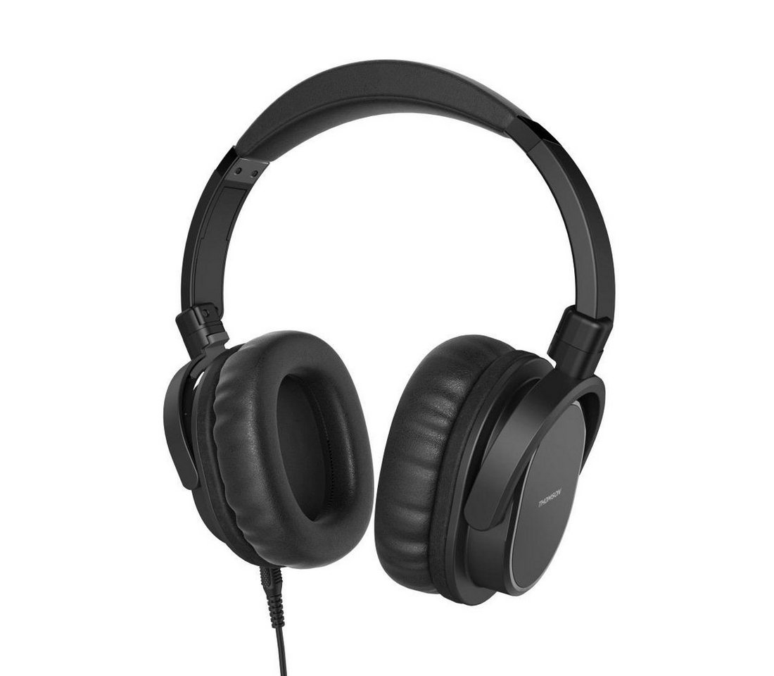 Thomson TV Headset Over-Ear mit Mikrofon, Seniorenkopfhörer, langes Kabel On-Ear-Kopfhörer (2 Lautstärkeregler, gepolsterte Ohrmuscheln und Kopfbügel) von Thomson