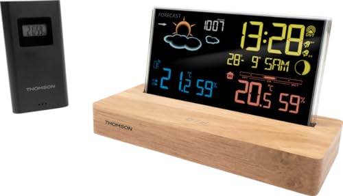 Thomson Wecker Wetterstation schwarz Holzsockel Thomson Wecker Wetterstation schwarz Holzsockel von Thomson