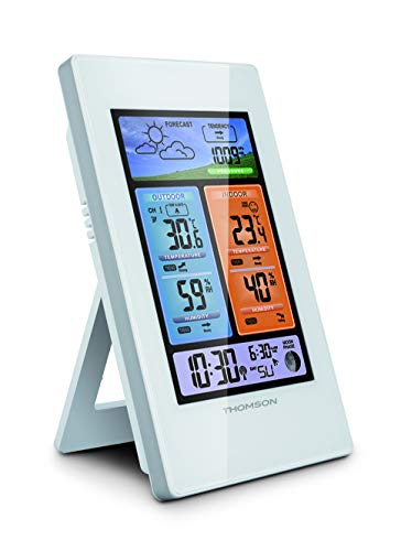 Wetterstation,513631,Farbdisplay AA8mit Funk-Außensensor von Thomson