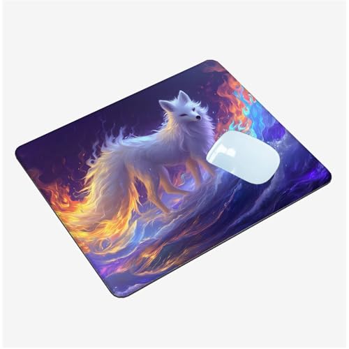 Mauspad,Schreibtischunterlage Abstrakt Mousepad Klein 320x260mm,Gaming Mauspad Wolf Desk Mat mit Rutschfester Gummiunterseite,Wasserdichtes Maus Pad für Kabellose Maus,Heimbüro,Reisen,Tragbar T1-1373 von Thooaixy