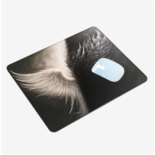 Mauspad,Schreibtischunterlage Engel Mousepad Klein 420x350x3mm,Gaming Mauspad Flügel Desk Mat mit Rutschfester Gummiunterseite,Wasserdichtes Maus Pad für Kabellose Maus,Heimbüro,Reisen,Tragbar T1-1401 von Thooaixy