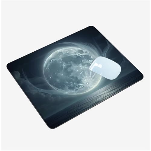 Mauspad,Schreibtischunterlage Mond Mousepad Klein 320x260x3mm,Gaming Mauspad Meer Desk Mat mit Rutschfester Gummiunterseite,Wasserdichtes Maus Pad für Kabellose Maus,Heimbüro,Reisen,Tragbar T1-1453 von Thooaixy