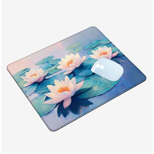 Mauspad,Schreibtischunterlage Rosa Mousepad Klein 340x280x3mm,Gaming Mauspad Lotus Desk Mat mit Rutschfester Gummiunterseite,Wasserdichtes Maus Pad für Kabellose Maus,Heimbüro,Reisen,Tragbar T1-1387 von Thooaixy