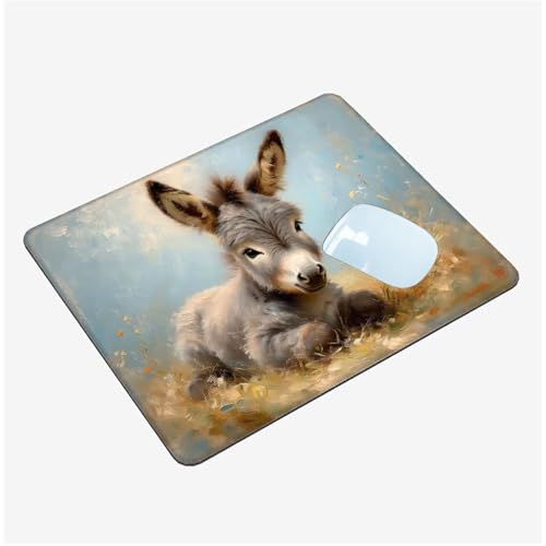 Mauspad Klein 150x200mm, Mini Mousepad Tier Schreibtischunterlage, wasserdichte Gaming Mauspad Esel Mauspads mit Vernähten Kanten, rutschfeste Mouspad, Tragbar, Schreibtisch Zubehör Aesthetic T1-1354 von Thooaixy