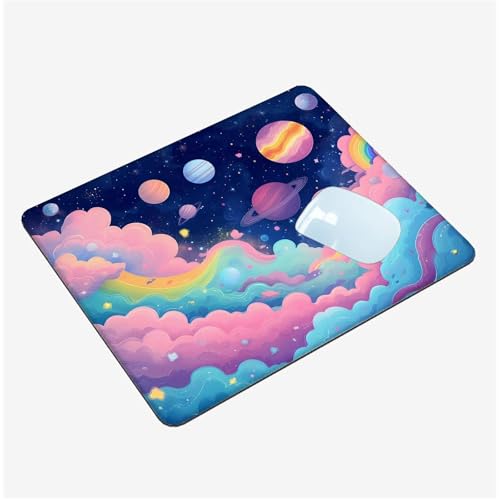 Mauspad Klein 150x200x3mm, Mini Mousepad Niedlich Schreibtischunterlage, wasserdichte Gaming Mauspad Wolke Mauspads mit Vernähten Kanten, rutschfeste Mouspad, Tragbar, Schreibtisch Zubehör T1-1406 von Thooaixy