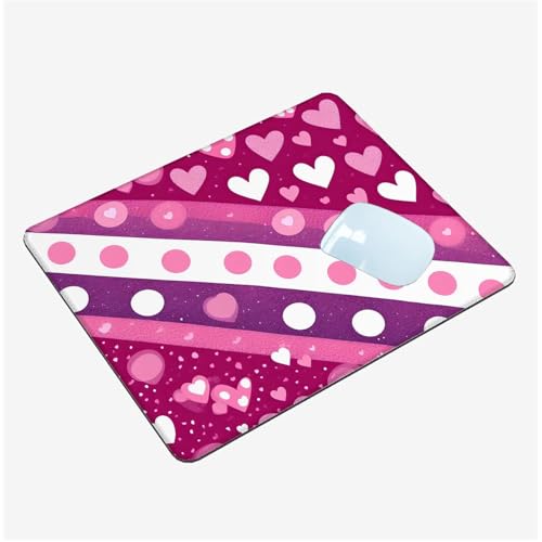 Mauspad Klein 240x200mm, Mini Mousepad Rosa Schreibtischunterlage, Wasserdichte Gaming Mauspad Liebe Mauspads mit Vernähten Kanten, Rutschfeste Mouspad, Tragbar, Schreibtisch Zubehör Aesthetic T1-1330 von Thooaixy
