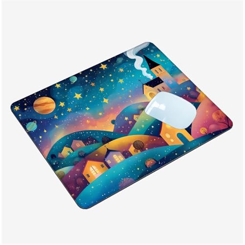 Mauspad Klein 260x210x3mm, Mini Mousepad Karikatur Schreibtischunterlage, wasserdichte Gaming Mauspad Stadt Mauspads mit Vernähten Kanten, rutschfeste Mouspad, Tragbar, Schreibtisch Zubehör T1-1474 von Thooaixy