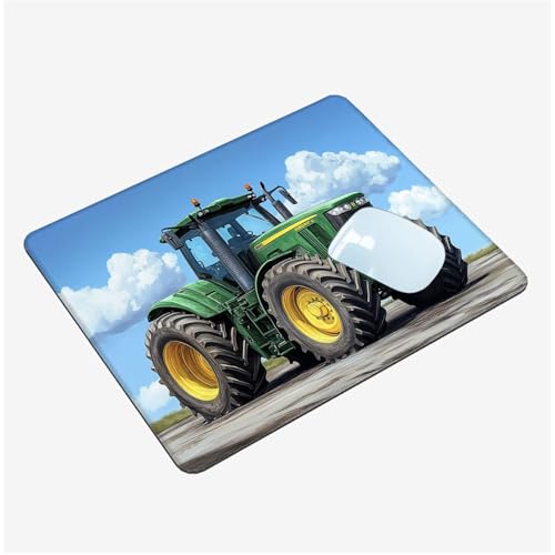 Mauspad Klein 260x210x3mm, Mini Mousepad Traktor Schreibtischunterlage, wasserdichte Gaming Mauspad Wolke Mauspads mit Vernähten Kanten, rutschfeste Mouspad, Tragbar, Schreibtisch Zubehör T1-1340 von Thooaixy