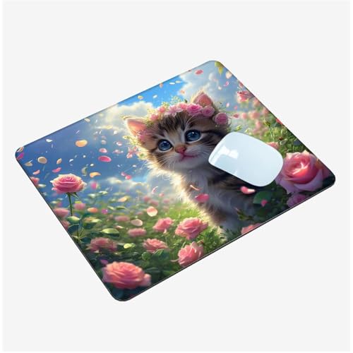 Mauspad Klein 290x240x3mm, Mini Mousepad Niedlich Schreibtischunterlage, wasserdichte Gaming Mauspad Tier Mauspads mit Vernähten Kanten, rutschfeste Mouspad, Tragbar, Schreibtisch Zubehör T1-1410 von Thooaixy