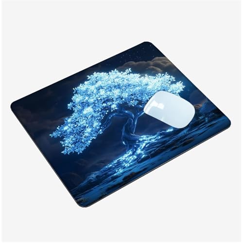 Mauspad Klein 320x260x3mm, Mini Mousepad Kristall Schreibtischunterlage, wasserdichte Gaming Mauspad Baum Mauspads mit Vernähten Kanten, rutschfeste Mouspad, Tragbar, Schreibtisch Zubehör T1-1338 von Thooaixy