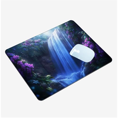 Mauspad Klein 320x260x3mm, Mini Mousepad Ruhe Schreibtischunterlage, wasserdichte Gaming Mauspad Wasserfall Mauspads mit Vernähten Kanten, rutschfeste Mouspad, Tragbar, Schreibtisch Zubehör T1-1268 von Thooaixy
