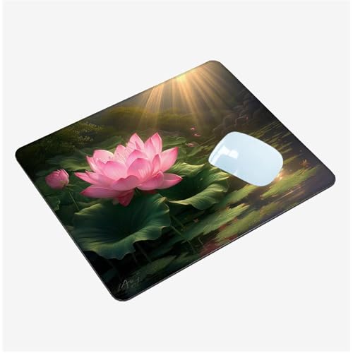 Mauspad Klein 320x260x3mm, Mini Mousepad Sonnenlicht Schreibtischunterlage, wasserdichte Gaming Mauspad Blume Mauspads mit Vernähten Kanten, rutschfeste Mouspad, Tragbar, Schreibtisch Zubehör T1-1392 von Thooaixy