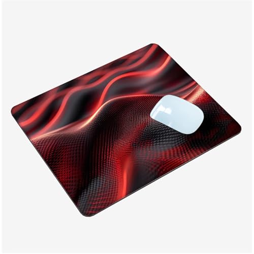Mauspad Klein 320x260x3mm,Mini Mousepad Rot Schreibtischunterlage,wasserdichte Gaming Mauspad Schwarz Mauspads mit Vernähten Kanten,rutschfeste Mouspad,Tragbar,Schreibtisch Zubehör,Geschenk T1-1420 von Thooaixy