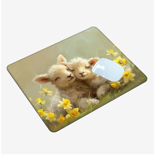 Mauspad Klein 340x280mm, Mini Mousepad Blume Schreibtischunterlage, Wasserdichte Gaming Mauspad Lamm Mauspads mit Vernähten Kanten, Rutschfeste Mouspad, Tragbar, Schreibtisch Zubehör Aesthetic T1-1466 von Thooaixy