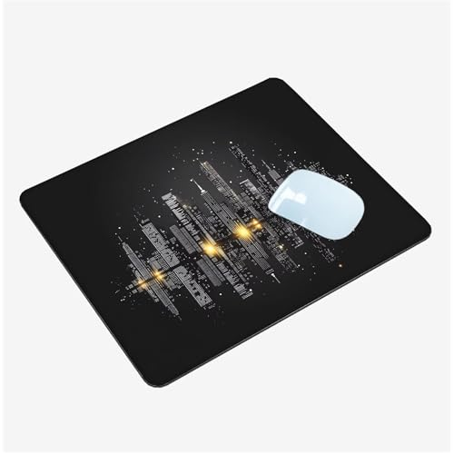 Mauspad Klein 420x350mm, Mini Mousepad Schwarz Schreibtischunterlage, Wasserdichte Gaming Mauspad Nachtansicht Mauspads mit Vernähten Kanten, Rutschfeste Mouspad, Tragbar, Schreibtisch Zubehör T1-1484 von Thooaixy