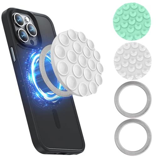 Thoquene 2 Stück Handy Saugnapf Halterung, HandyhüLle Noppen Halter RüCkseite Silikon SaugnäPfe von Thoquene
