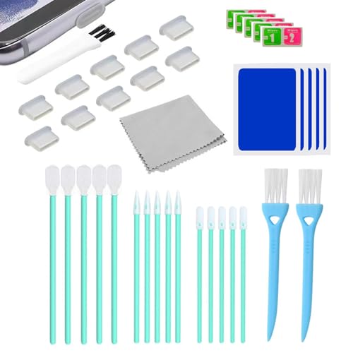Thoquene 38 Teiliges Set Handy USB C Reinigungsset, Ladebuchse Reiniger,Sauber Machen Set von Thoquene