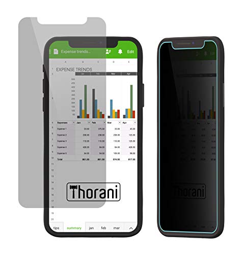 THORANI Privacy Filter für Apple iPhone XS Max / 11 Pro Max Sichtschutzfolie & Blickschutzfilter, schützt vor Kratzern und fremden Blicken von Thorani