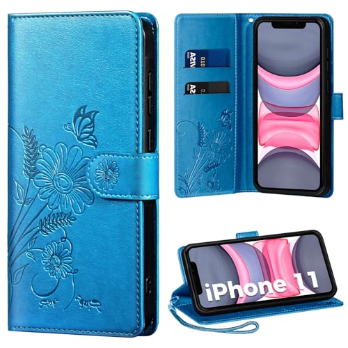 Handyhülle für iPhone 11 Hülle, Schutzhülle für iPhone 11 PU Lederhülle Tasche Flip Case Kartensteckplätzen Klapphülle Kompatibel mit iPhone 11 Hülle, Blau Handyhülle für iPhone 11 Hülle, Schutzhülle für iPhone 11 PU Lederhülle Tasche Flip Case Kartensteckplätzen Klapphülle Kompatibel mit iPhone 11 Hülle, Blau von Thorhülle