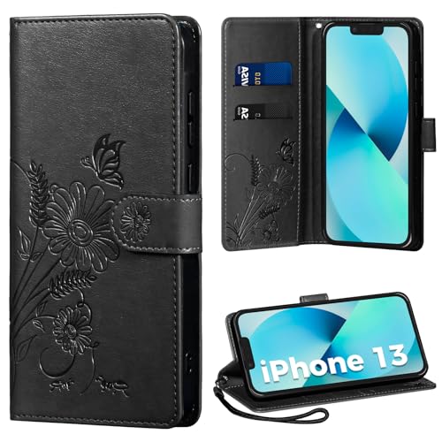 Thorhülle iPhone 13 Hülle, Schutzhülle PU Leder Flip Case Schwarz mit Ständer und Magnetverschluss Thorhülle iPhone 13 Hülle, Schutzhülle PU Leder Flip Case Schwarz mit Ständer und Magnetverschluss von Thorhülle