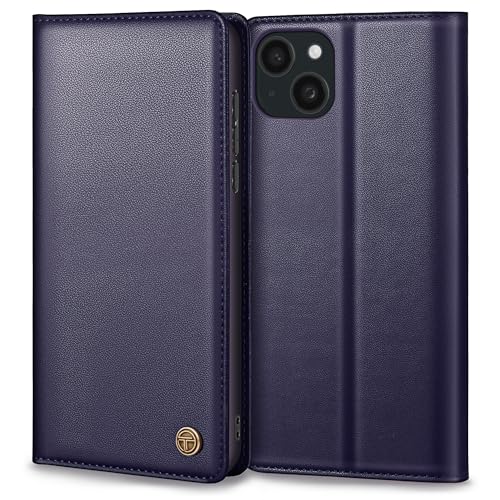 Handyhülle für iPhone 15 Hülle, Premium Lederhülle Schutzhülle Tasche für iPhone 15 Hülle Wallet Kartenfach Standfunktion Klappbar Flip Case für iPhone 15 Hülle, Blau von Thorhülle