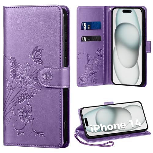 Handyhülle für iPhone 15 Hülle, Schutzhülle für iPhone 15 PU Lederhülle Tasche Flip Case Kartensteckplätzen Klapphülle Kompatibel mit iPhone 15 Hülle, Lila Handyhülle für iPhone 15 Hülle, Schutzhülle für iPhone 15 PU Lederhülle Tasche Flip Case Kartensteckplätzen Klapphülle Kompatibel mit iPhone 15 Hülle, Lila von Thorhülle