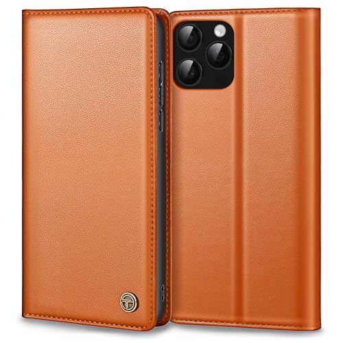 Premium Lederhülle für iPhone 16 Pro - Schutzhülle Tasche mit Kartenfach, Standfunktion und Klappbar Flip Case, Orange Premium Lederhülle für iPhone 16 Pro - Schutzhülle Tasche mit Kartenfach, Standfunktion und Klappbar Flip Case, Orange von Thorhülle