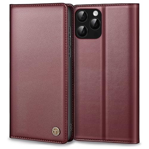 Thorhlle Premium Lederhlle Schutzhlle Tasche fr iPhone 16 Pro, Weinrot, PU-Leder und TPU, 3 Kartenschlitze, Geldbrse, Stnder, Flip Case Thorhlle Premium Lederhlle Schutzhlle Tasche fr iPhone 16 Pro, Weinrot, PU-Leder und TPU, 3 Kartenschlitze, Geldbrse, Stnder, Flip Case von Thorhülle