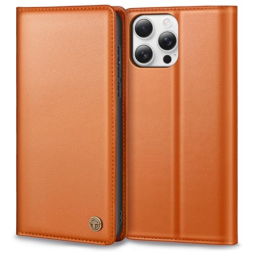 Handyhülle für iPhone 16 Pro Max, Premium Lederhülle Schutztasche Mit Kartenfach, Standfunktion, Klappbar Flip Case, Orange Handyhülle für iPhone 16 Pro Max, Premium Lederhülle Schutztasche Mit Kartenfach, Standfunktion, Klappbar Flip Case, Orange von Thorhülle