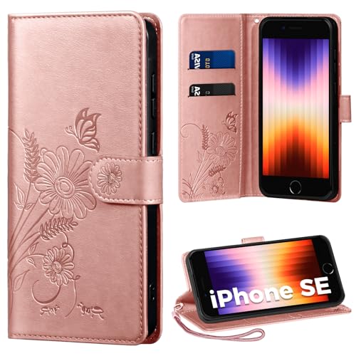 Handyhülle für iPhone SE/7/8 Hülle, Schutzhülle für iPhone SE 2022 PU Lederhülle Tasche Flip Case Kartensteckplätzen Klapphülle Kompatibel mit iPhone SE 2020 Hülle, Rosa Handyhülle für iPhone SE/7/8 Hülle, Schutzhülle für iPhone SE 2022 PU Lederhülle Tasche Flip Case Kartensteckplätzen Klapphülle Kompatibel mit iPhone SE 2020 Hülle, Rosa von Thorhülle