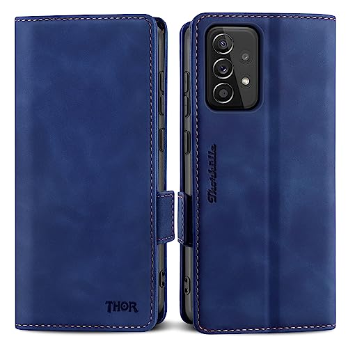 Thorhülle Handyhülle für Samsung Galaxy A52S 5G Hülle,[Magnetschnalle][Kartensteckplatz][Halterungsfunktion],Premium-Leder-Flip-Handyhülle für Samsung Galaxy A52 4G/5G/A52S 5G Hülle Blau von Thorhülle