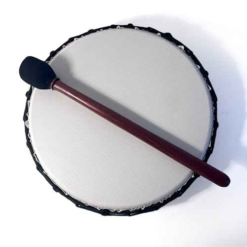 Mittlere 30 cm schamanische vegane Trommel mit Holzschlägel, Perkussionsinstrument mit tiefem Resonanzton Mittlere 30 cm schamanische vegane Trommel mit Holzschlägel, Perkussionsinstrument mit tiefem Resonanzton von Thorness