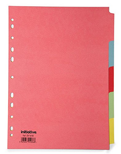 Pack of 5 A4 4 5 part multi coloured manilla file dividers von Thorness