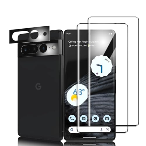 Schutzfolie für Panzerglas für Google Pixel 7 Pro 5G, Mit Kameraschutz 2&2 Stück [Fingerabdruck-ID Unterstützen] [Sensible Berührung] Display Folie, [9H Härte] Schutzglas für Google Pixel 7 Pro 5G - 3 von Three-Tree