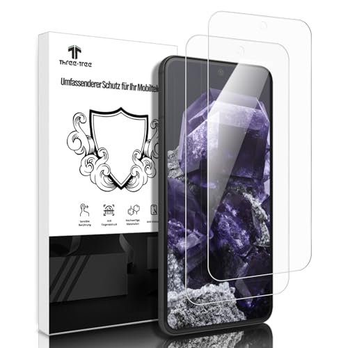 Schutzfolie für Panzerglas für Google Pixel 8a 5G, 2 Stück [2,5D Gebogene Kante] [Sensible Berührung] Handy Display Folie, [9H Härte] [HD Klar] [Anti-Kratzen] Schutzglas für Google Pixel 8a - 1 von Three-Tree