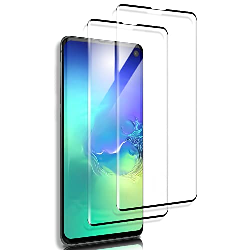 Schutzfolie für Panzerglas für Samsung Galaxy S10, Fingerabdruck-ID unterstützen Panzer Schutz Glas, 3D-Volle Bedeckung, perfekte Passform HD 9H Hartglas 2 Stück Displayschutzfolie für Galaxy S10-2 von Three-Tree