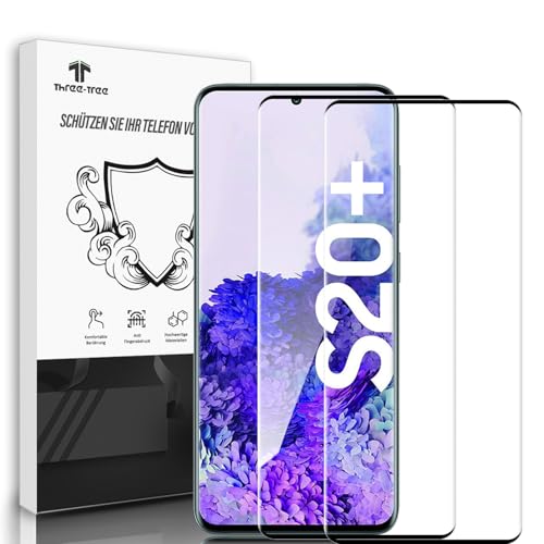 Schutzfolie für Panzerglas für Samsung Galaxy S20 Plus [2 Stück], Fingerabdruck-ID Unterstützen, Sensible Berührung, 3D-Volle Bedeckung, 9H Härte Anti-Kratzen, HD Displayschutzfolie für S20 Plus- 2 von Three-Tree