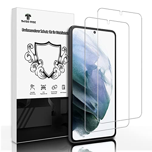 Schutzfolie für Panzerglas für Samsung Galaxy S21 Plus 5G, 2 Stück [Fingerabdruck-ID Unterstützen] Handy Display Folie, [Sensible Berührung] [HD-Klar] [Anti-Kratzen] Schutzglas für Samsung S21 Plus von Three-Tree
