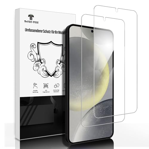Schutzfolie für Panzerglas für Samsung Galaxy S24 Plus, [Fingerabdruck-ID Unterstützen] Sensible Berührung Folie, 9H Ultrabeständig Anti-Kratzen, 2 Stück Panzer Display für Samsung S24 Plus - 2 von Three-Tree